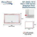 Recpro 18 W X 12 H Square Rv Baggage Door Compartment Storage  Trailer Camper Made In America