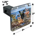 Lake Tahoe California Nevada Animals Bear Cougar Deer Trailer Hitch Cover For 1 25 In Receivers Black Abs Plastic With Uv