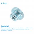Uxcell Knurled Thumb Nuts 8pcs M5 Carbon Steel Nut High Head Through Hole For 3d Printer Part Light Blue