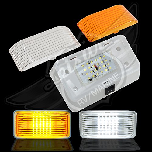Rv Exterior Porch Utility Light With Switch 12v 300 Lumen Led Lighting Fixture For Rvs Trailers Campers 5th Wheels White Base