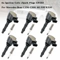 Topteng 6x Ignition Coils Spark Plugs Uf5 For Benz C0 C280 2 5l V6 2006-07 C300 3 0l 2008-12 C350 3 2006-2011 E550 5 V8