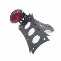 Black Horizontal Vertical Zigzag Side Mount License Plate Bracket Oval-shaped Led Tail Brake Light Integrated For Cbr Kawasaki 
