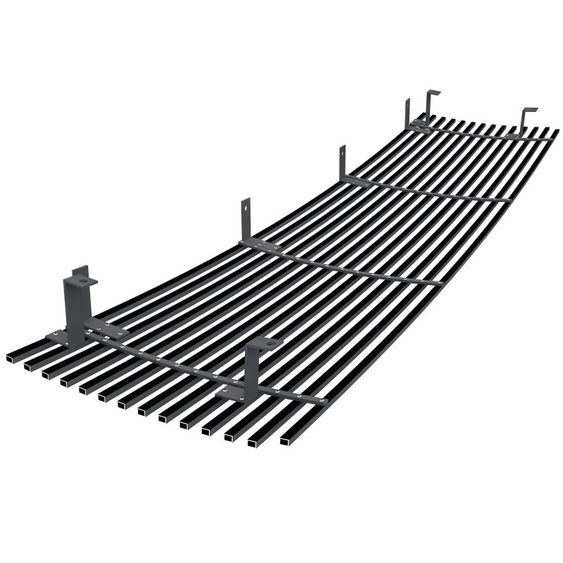 Off Roader Egrille For Ford Bronco F-150 F-250 F-350 1987-1991 Main Upper Stainless Steel Black 8x6 Horizontal Billet Grille