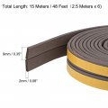 Uxcell Foam Tape Adhesive Weather Stripping 9mm Wide 2mm Thick 2 5 Meters Long Brown 3pcs