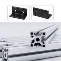 Uxcell 4080 Aluminum Extrusion Profile Corner Bracket Holes L-shape Black Right Angle Joint Connectors 4 Pcs