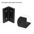 Uxcell 4080 Aluminum Extrusion Profile Corner Bracket Holes L-shape Black Right Angle Joint Connectors 4 Pcs