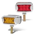 2pcs 12 Led Amber Red Dual Revolution Turn Signal Light Double Face Chrome Fit Peterbilt Kenworth Freightliner Trucks Truck 