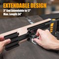 Powertec 71768 Telescoping Fence Extendable To 34 Miter Gauge For Woodworking