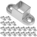 Square Post Flange Base 20 Pack 1 X Die Cast Aluminum Wall Mount Rail End Bracket Connector For Tubes 