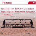 Hecasa Front Lower Cover Grill For 2009-2011 Honda Civic Sedan 4dr Bumper Grille Replacement Rh01530008 Ho1036127 71107snea50