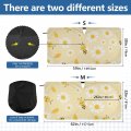 Foldable Car Windshield Sun Shade For Window Bee Daisy Flower Yellow Visor Protector Easy To Use Fits Windshields Of Most Size