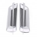 2pcs Side Vents For Cars Keenso Chrome Silver Car Air Flow Fender Intake Grille Duct Decoration Sticker 