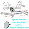 Universal 3 In Round Retro Motorcycle Rearview Side Mirrors Chrome Finish For Cruiser Chopper Cafe Racer Bobber Fits Kawasaki