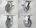 5 X 2 Swivel Caster With Brake Thermoplastic Rubber Wheel Rigid 350 Lbs Each