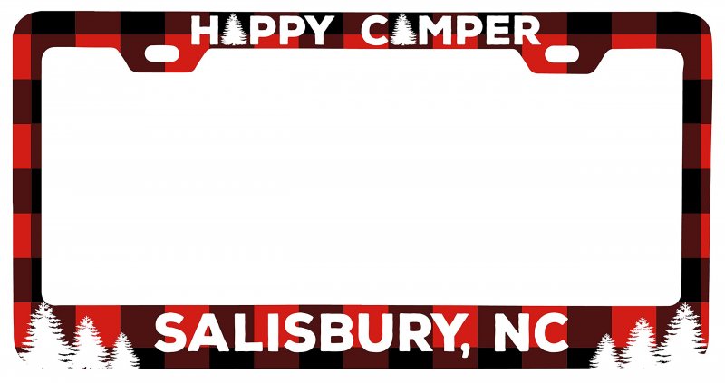 Salisbury North Carolina Car Metal License Plate Frame Plaid Design