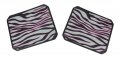 Set Of 2 Pink Safari Zebra Striped Plasticlear Utility Mats 
