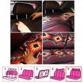 Belidome Purple Hummingbird Car Seat Covers Full Set For Fornt Back Universal Stretch Flower Deign Auto Decor