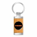 Ipick Image Made For Hemi Roundel Logo In Black On Maple Wood Chrome Metal Trim Key Chain
