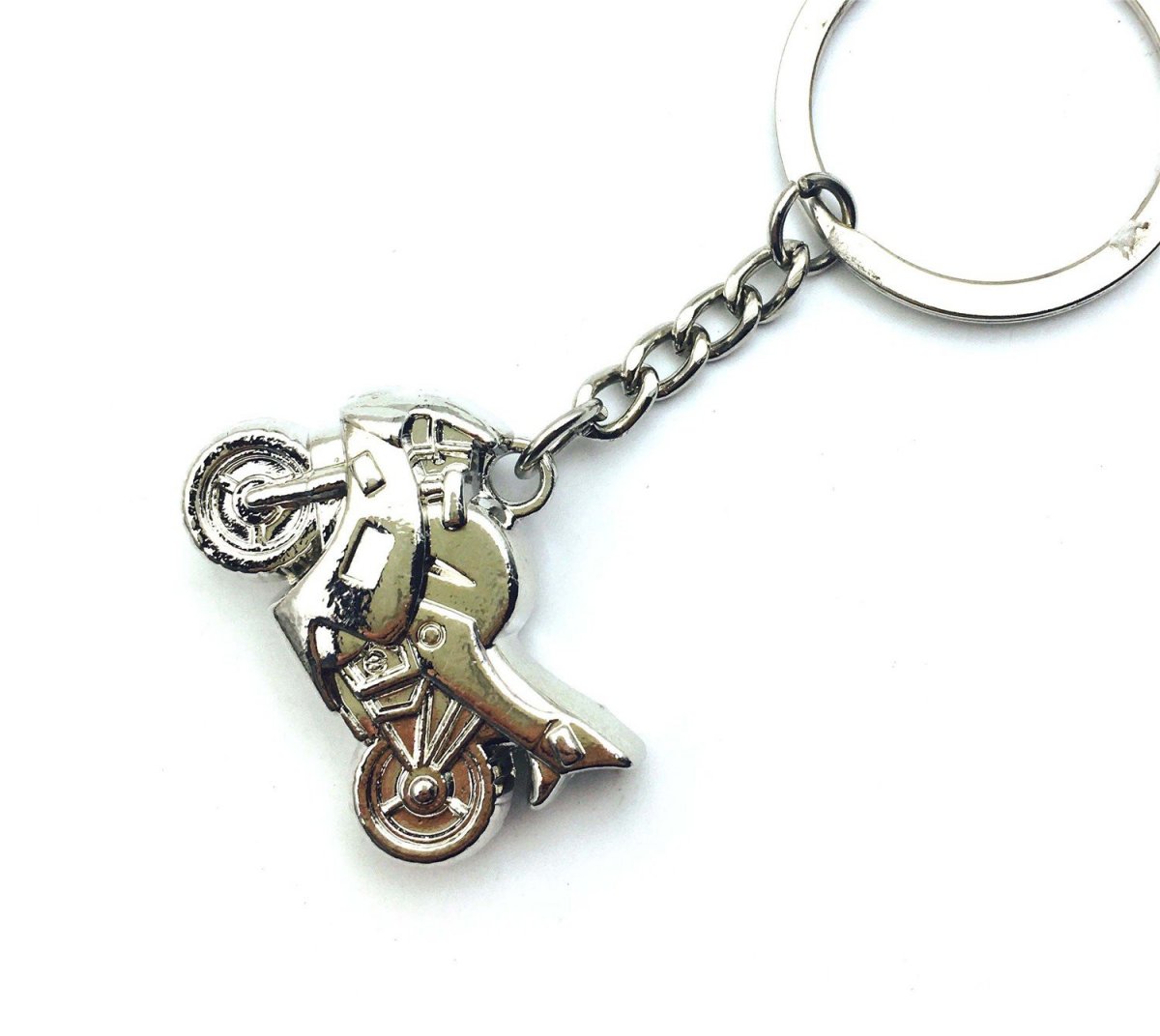 Httmt Kc-001- Metal Motorcycle Key Ring Keychain Creative Gift Sports Keyring Chrome