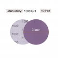 Uxcell 10pcs 3-inch Purple Sanding Discs 1000 Grits Hook And Loop Professional Aluminum Oxide Sand Paper Wet Dry Polish For