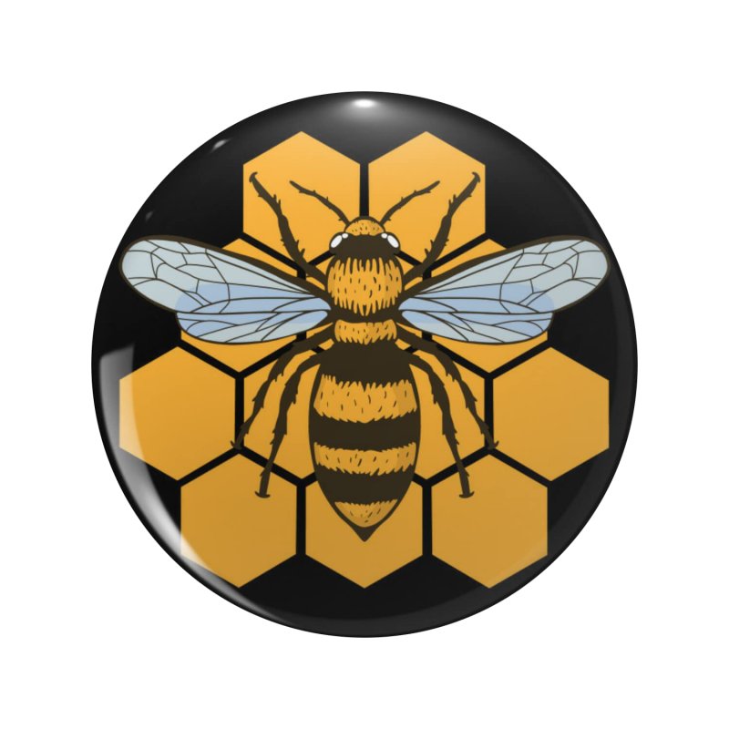 Beautiful Bee Double Sided Stainless Steel Keychain With 3d Resin Design Round 1 25 In Decorative Accessory For Keys Backpack