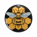 Beautiful Bee Double Sided Stainless Steel Keychain With 3d Resin Design Round 1 25 In Decorative Accessory For Keys Backpack 