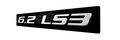 6 2 Ls3 Silver On Black Highly Polished Real Aluminum Emblem