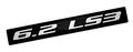 6 2 Ls3 Silver On Black Highly Polished Real Aluminum Emblem