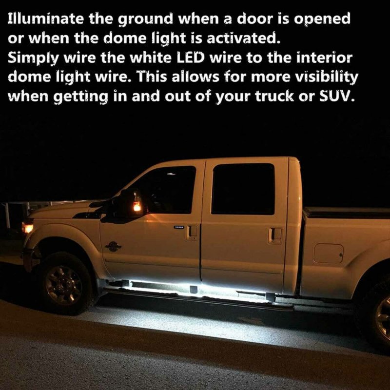 70 In Truck Led Running Board Lights Amber Sequential Turn Signal And White Courtesy Door Light Kit For Cars Trucks Vans Utvs 2