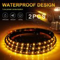 70 In Truck Led Running Board Lights Amber Sequential Turn Signal And White Courtesy Door Light Kit For Cars Trucks Vans Utvs 2