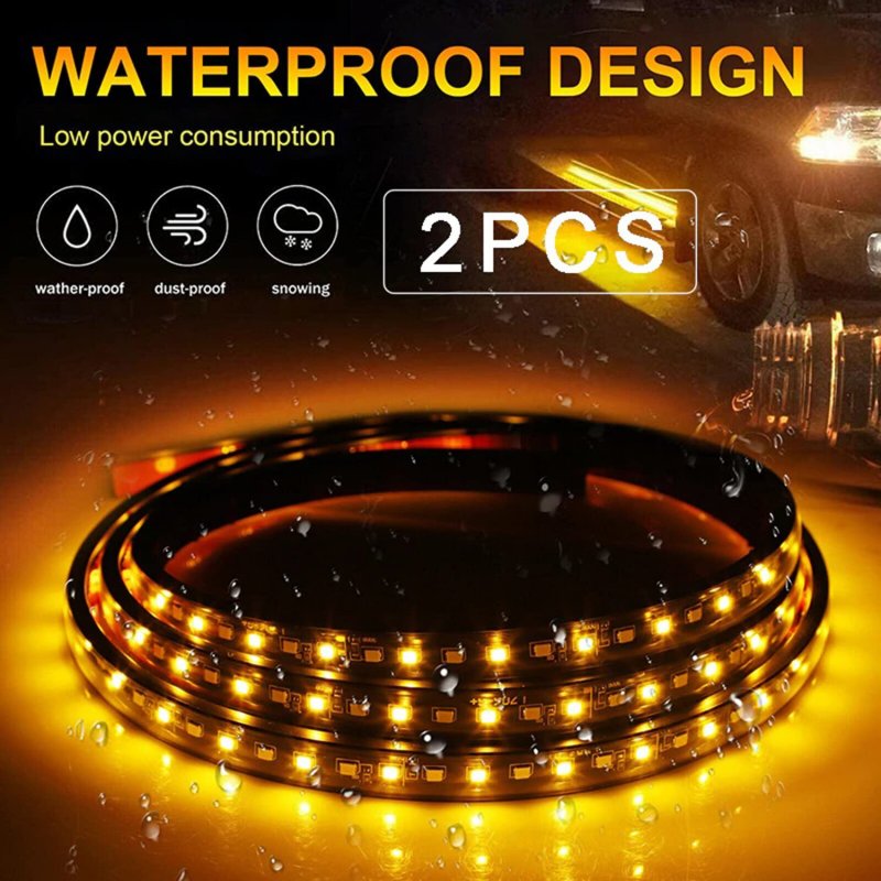 70 In Truck Led Running Board Lights Amber Sequential Turn Signal And White Courtesy Door Light Kit For Cars Trucks Vans Utvs 2