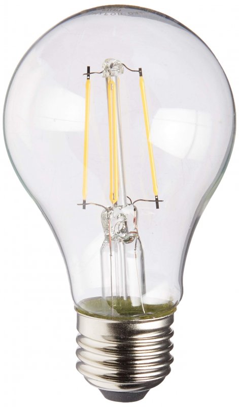 S9894 Led Light Bulb A19 Shape E26 Medium Base Warm White 3000k 800 Lumens 5w Glass Clear Finish 4 13 In X 2 38
