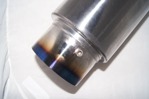 Universal R-spec Racing Exhaust Muffler 4 Flat Burnt Tip W Silencer To 2 5 Inlet