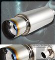 Universal R-spec Racing Exhaust Muffler 4 Flat Burnt Tip W Silencer To 2 5 Inlet