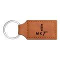 Lincoln Mkt Rectangular Brown Leatherette Key Chain