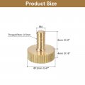 Uxcell M4x8mm Knurled Thumb Screws 4pcs Flat Head Fully Threaded Brass Bolts Grip Knobs Fasteners