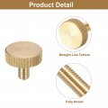 Uxcell M4x8mm Knurled Thumb Screws 4pcs Flat Head Fully Threaded Brass Bolts Grip Knobs Fasteners