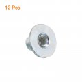 Uxcell M5 T-nuts 12pcs Carbon Steel Tee Nut Round Base Weld Nuts 8mm Height Through Hole Flange Insert Female Thread Plate