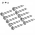Uxcell M4x25mm Flat Head Machine Screws Phillips Cross Screw 304 Stainless Steel Fasteners Bolts 50pcs