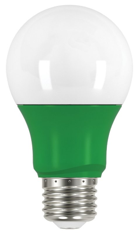 Satco S9643 Medium Light Bulb In White Finish 4 56 Inches Unknown Frosted Green
