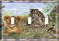 Snazzyswitch Zebra And Lion Decorative Light Switch Cover Triple Toggle Wall Plate 