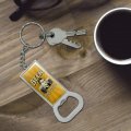Graphics More Beer Double Your Vision Fun Funny Humor Keychain Rectangle Chrome Plated Metal Bottle Cap Opener