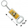 Graphics More Beer Double Your Vision Fun Funny Humor Keychain Rectangle Chrome Plated Metal Bottle Cap Opener