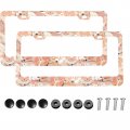Foruidea Cute Welsh Corgi Having Matte Aluminum License Plate Frame With Black Screw Capsi 2pcs 2 Holes Licensess Frames Car
