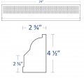 Truaire 48 In Steel Baseboard Diffuser Supply