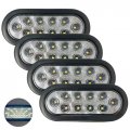 All Star Truck Parts 4x White 6 Oval 10 Led Trailer Stop Turn Tail Light Kit Dot Certified Grommets Plugs Ip67 Waterproof 