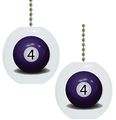 Set Of 2 Billiards Four 4 Ball Solid Ceramic Fan Pulls 