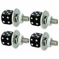 Abfer Car License Plate Frames Bolt Dice Shapes 4pcs Anti Theft Screws Bolt Kit Fit Most Vehicle Trucks Motorcycles Black 