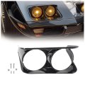 Hecasa Right Headlight Bezel For 1968-1982 Chevy Chevrolet C3 Corvette Headlamp Cover Plastic Abs Black Passenger Side 