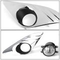 Auto Dynasty Compatible With Camry Xv50 Pair Of Bumper Driving Fog Lights W Bezel Switch Clear Lens